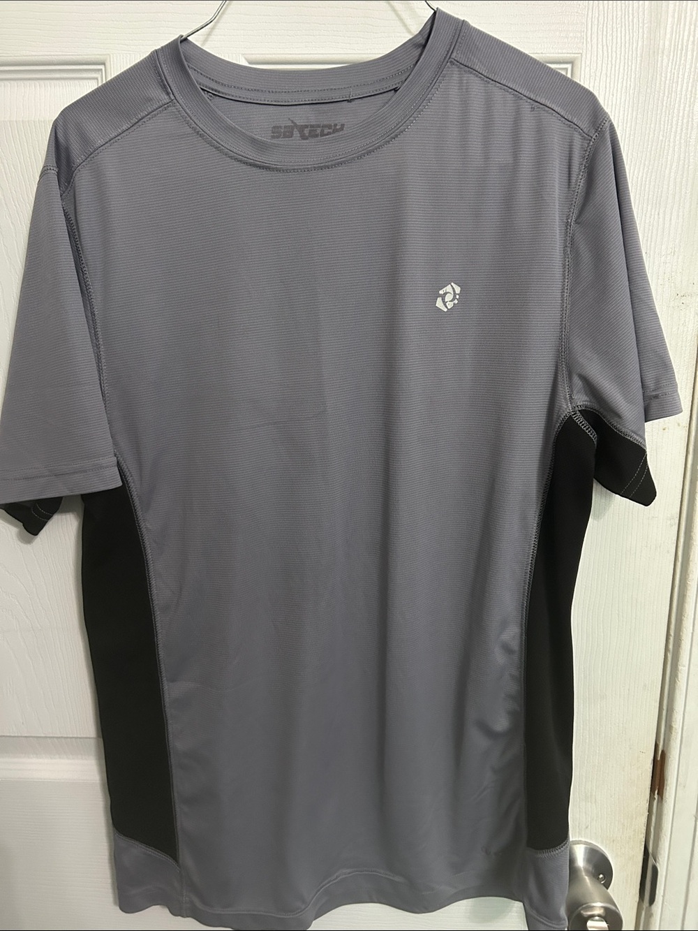 Gray Performance Short Sleeve Tee with Black Panels